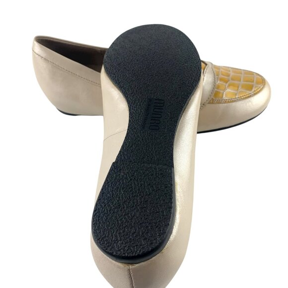 MUNRO Carrie Pearl Leather Yellow Embossed Vamp Loafers **NWOB - Picture 6 of 9